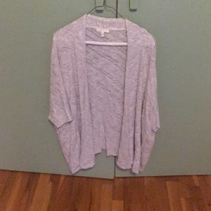 Beige crochet short sleeve sweater